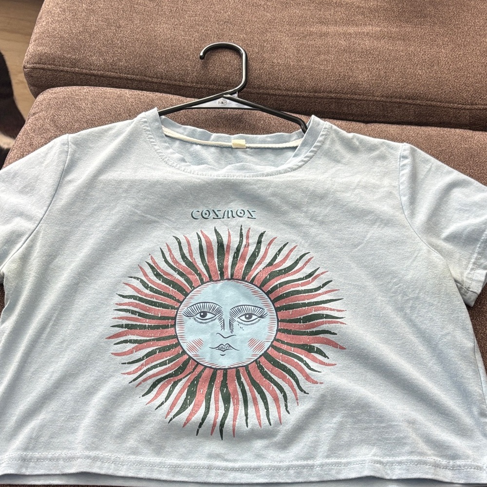 SHEIN Cosmos Sun Graphic Tee in Light Blue